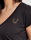 True Religion Crystal Logo V-Neck Tee