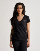True Religion Crystal Logo V-Neck Tee