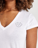 True Religion Crystal Logo V-Neck Tee