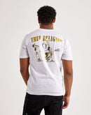 True Religion Gold Outline Buddha Logo Tee