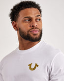 True Religion Gold Outline Buddha Logo Tee