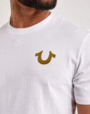 True Religion Gold Outline Buddha Logo Tee