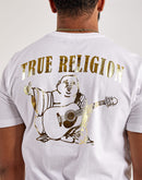 True Religion Gold Outline Buddha Logo Tee