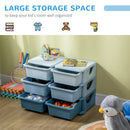 Qaba Kids Toy Storage Organizer with 6 Drawers - Blue