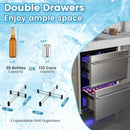 24 Inch Under Counter Dual Drawer Fridge With 37¨H-64¨H Temperature Range-Silver