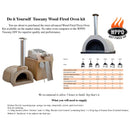 DIY Wood Oven Kit, Includes Stainless Flue &  Door 50Dx39Wx25H