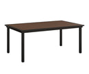 Berlin Gardens, Vida 44″ x 73″ Poly Dining Table, Brazilian Walnut on Matte Black