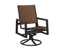 Berlin Gardens, Vida Poly Swivel Rocker Dining Chair, Brazilian Walnut on Black
