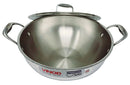 Vinod Platinum Triply Stainless Steel Extra Deep Kadai with Lid - 28cm (4.5L) (Induction Friendly)