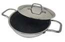 Vinod Nutri-Tech SAS Triply Stainless Steel Honeycomb Stick Free Kadai with Lid 2.4 Liter/22cm (Induction Friendly)