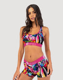 Ethika Bomber Pink Drip Sports Bra