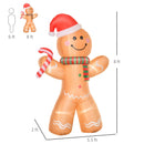 8ft Christmas Inflatable Gingerbread Man with a Candy Cane