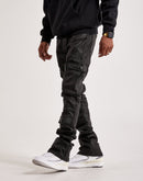 WAIMEA Stacked Coated Cargo Denim Jeans