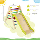 2-in-1 Wooden Triangle Climber Set With Gradient Adjustable Slide-Multicolor