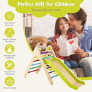 2-in-1 Wooden Triangle Climber Set With Gradient Adjustable Slide-Multicolor