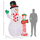 8ft Christmas Inflatables Outdoor Decorations Snowman with North Pole Sign