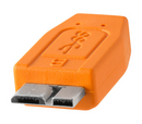 Tether Tools TetherPro USB Type-C Male to Micro-USB 3.0 Type-B Male Cable (15', Orange) CUC3315-ORG