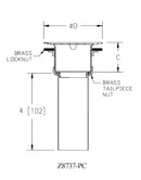 Zurn Z8737-PC Flat Grid Sink Strainer - R429SWBB-DPLX-SNK-STRNR-W/4TPC-W/BR-NUT&LOCK-NUT