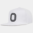 Flat Brim Snapback Baseball Hat - White
