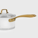 Classic 8pc Stainless Steel Cookware Set with Brushed Gold Handles