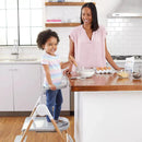 2-in-1 High Chair and Step Stool - Natural Wood