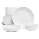 12-Piece Rimmed Glossy Porcelain Dinnerware Set