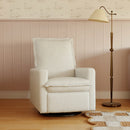 Cali Flange Recliner and Swivel Glider - Cream Shearling