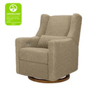Kiwi Glider Recliner w/ Electronic Control and USB - Latte Teddy Loop w/ Dark Wood Base
