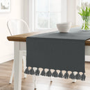 108" x 14" Cotton Textured Runner Gray