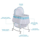 Lacy Portable 2-in-1 Bassinet & Cradle in Blue and White