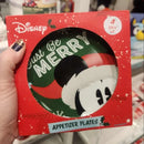 6" Mickey Mouse Festive Cheer Appetizer Plate Red/Green/Navy Blue