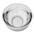 Stainless Steel Mixing Bowls Set of 3 - Silver