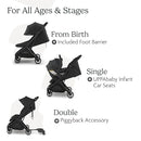 Minu V3 Light Weight Stroller - Greyson (Charcoal Mélange/Carbon Frame/Saddle Leather)