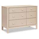 Marisol 6-Drawer Dresser - Taupe/Washed Natural