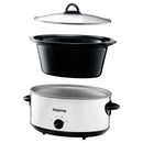 6 Qt Manual Slow Cooker with 3 Heat Settings, White