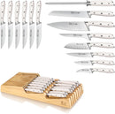 15-Piece In-Drawer Knife Set with Bamboo Tray 15-Piece Set 502827 - White