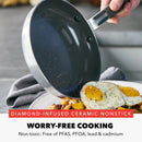 Stainless Steel 12" Frying Pan with Glass Lid - Induction Safe