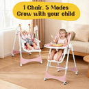6-in-1 Convertible Baby High Chair - Floral Dust Pink
