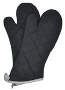Nouvelle Legende Flame Retardant Quilted Oven Mitts - Black (2 Pack)