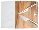 Marble & Acacia Server Board Set with Cheese Knives - 3-Piece Set