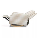 Crewe Recliner and Swivel Glider with Light Wood Base - Tan Gingham