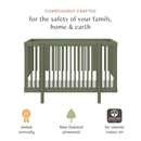 Pogo 8-in-1 Convertible Crib with All-Stages Conversion Kits - Olive