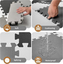 36Pcs Baby Play Mat 11.8 X 11.8 X 0.6In - Brown-White-Black