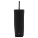 Insulated Stainless Steel Classic Tumbler with Straw - Black