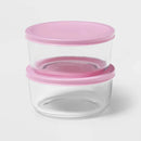 4-Piece Round Glass Food Storage Container Set