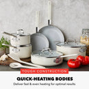 Ceramic Nonstick Aluminum Cookware Set - Cream