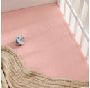 Muslin Fitted Bassinet Crib Sheet - Lace Pink