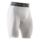 Compression Athletic Shorts with Protective Cup - White