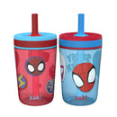 2pk 15 fl oz Plastic Kelso Spidey and his Amazing Friends Straw Tumbler Set