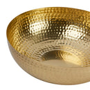 Round Hammered Metal Bowl - Gold Finish